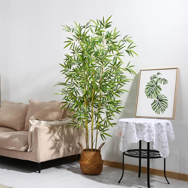 Adcock Artificial Bamboo Plants in Basket, Faux Plant for Home Décor, Lifelike Fake Trees