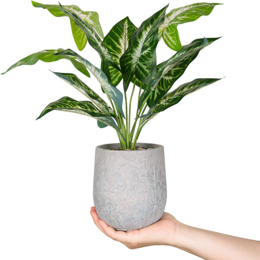 16'' Fake Plants Artificial Potted Greenery Faux Plants for Office Desk Home Bathroom Decor