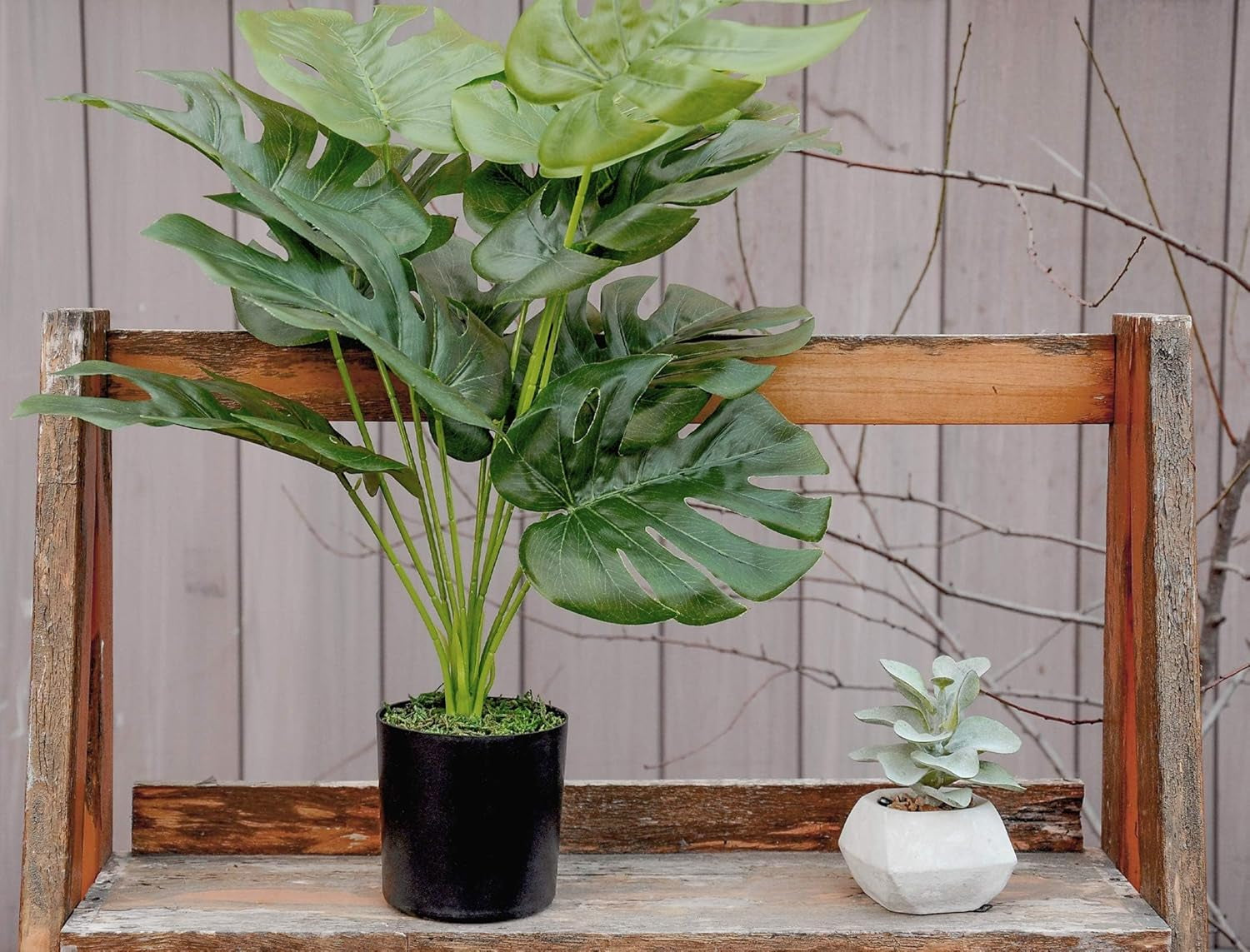 19" Large Fake Plants Artificial Palm Tree in Pot for Indoor and Outdoor Home Office Decor