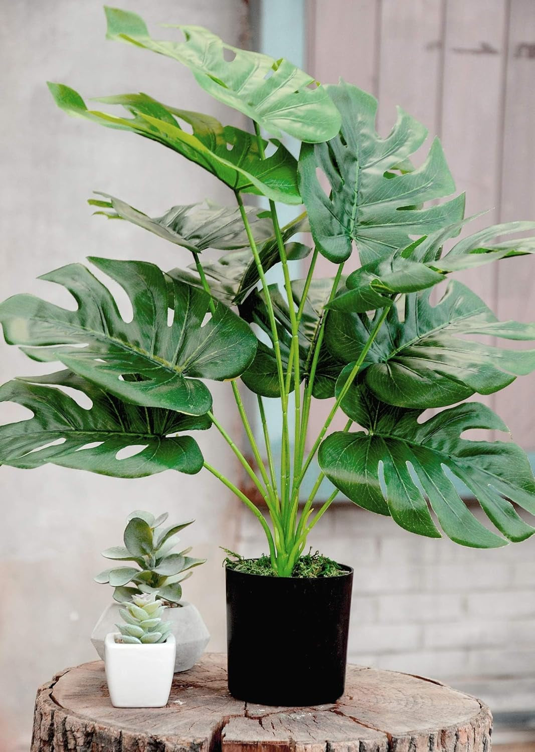 19" Large Fake Plants Artificial Palm Tree in Pot for Indoor and Outdoor Home Office Decor