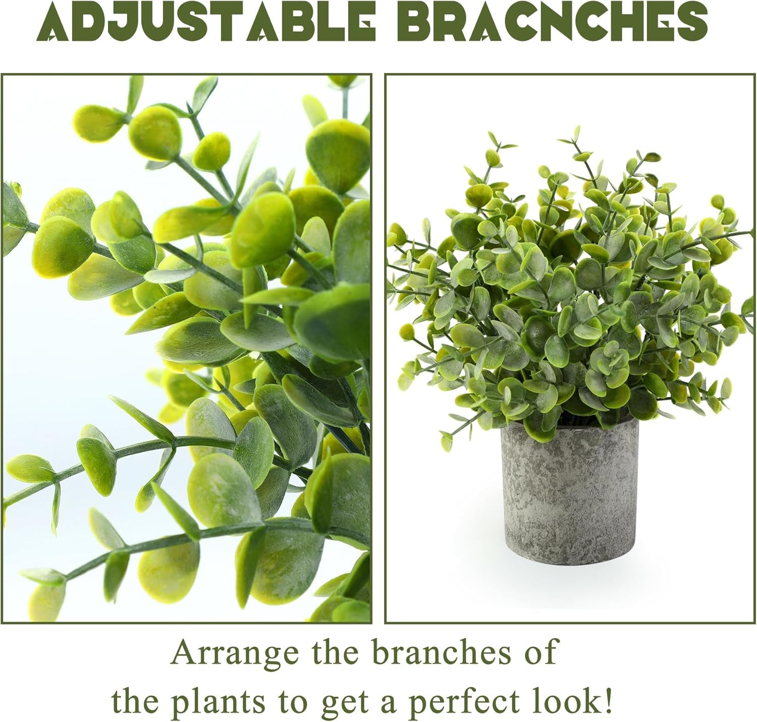 4 Packs Fake Plants Small Artificial Plants for Shelf Lavender Flowers Eucalyptus Succulents Plants Potted Faux Plants for Home Indoor Office Bathroom Living Room Decor